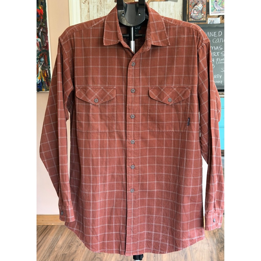 Vintage Patagonia Thick Organic Cotton Work Shirt Rust Plaid Cabincore